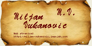 Miljan Vukanović vizit kartica